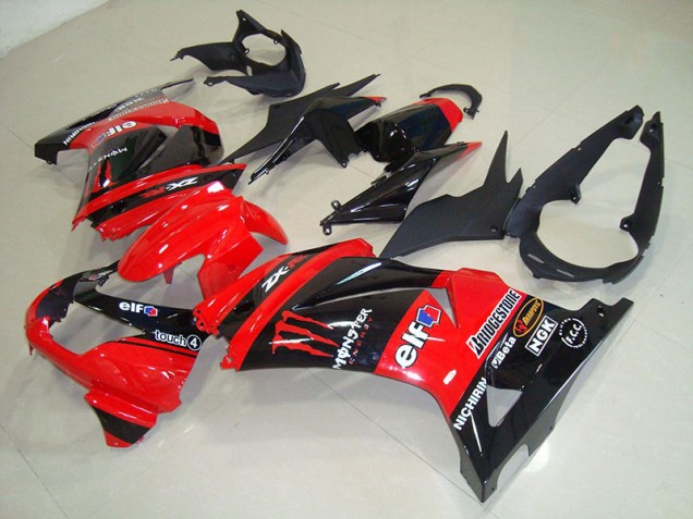 ABS Kits Carena Kawasaki ZX 250R 08-12 - Nero Rosso Monster ABS Kits Carena Kawasaki ZX 250R 08-12 - Nero Rosso Monster