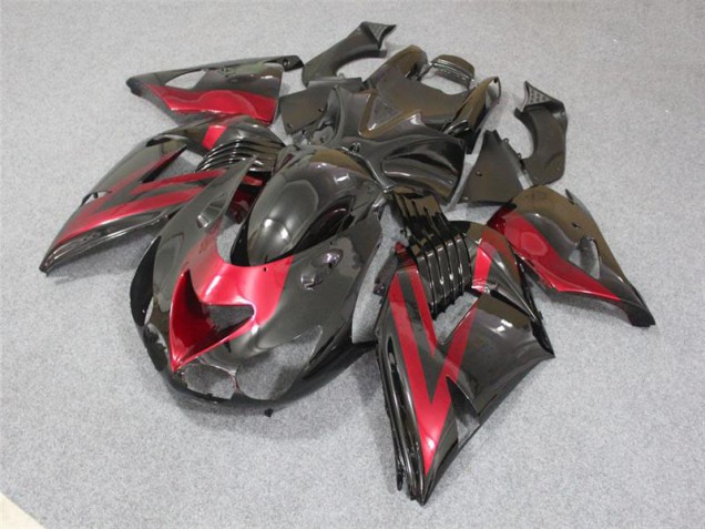 ABS Plastica & Carena Kawasaki ZX14R ZZR 1400 06-11 - Nero Rosso ABS Plastica & Carena Kawasaki ZX14R ZZR 1400 06-11 - Nero Rosso