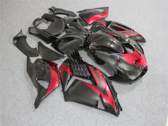 ABS Plastica & Carena Kawasaki ZX14R ZZR 1400 06-11 - Nero Rosso ABS Plastica & Carena Kawasaki ZX14R ZZR 1400 06-11 - Nero Rosso