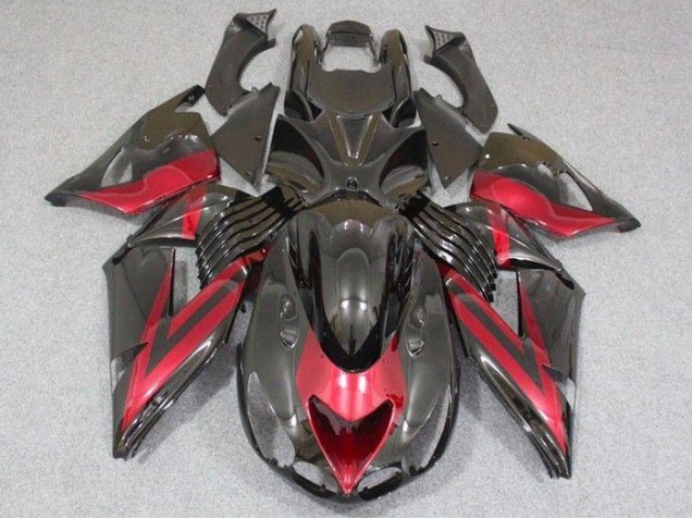 ABS Plastica & Carena Kawasaki ZX14R ZZR 1400 06-11 - Nero Rosso ABS Plastica & Carena Kawasaki ZX14R ZZR 1400 06-11 - Nero Rosso