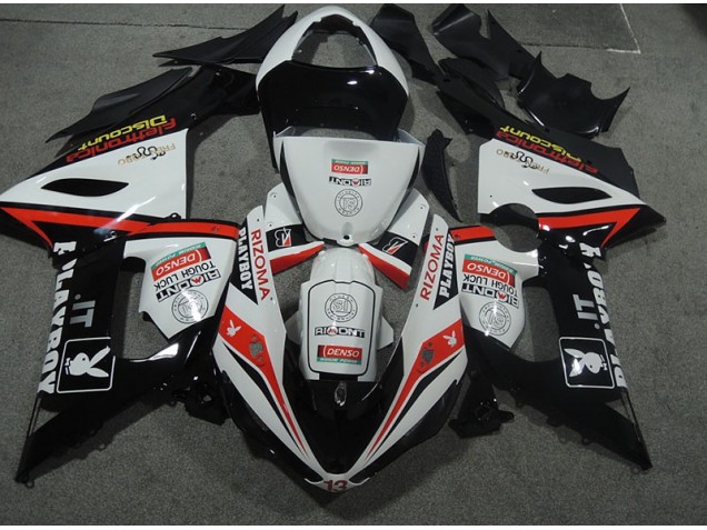 Carena Kawasaki ZX6R 05-06 - Bianco Nero Rizoma Playboy Carena Kawasaki ZX6R 05-06 - Bianco Nero Rizoma Playboy