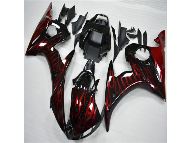 Carena Yamaha R6 03-05 - Nero Rosso Fiamma Carena Yamaha R6 03-05 - Nero Rosso Fiamma