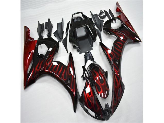Carena Yamaha R6 03-05 - Nero Rosso Fiamma Carena Yamaha R6 03-05 - Nero Rosso Fiamma