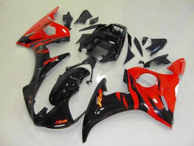 Carena Yamaha R6 03-05 - Nero Rosso Fiamma Carena Yamaha R6 03-05 - Nero Rosso Fiamma