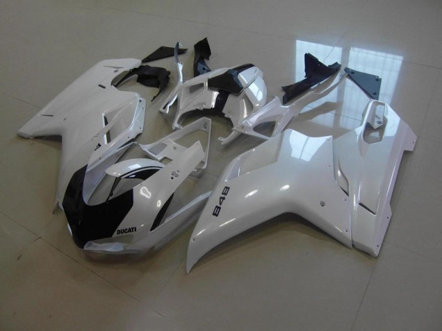 Carene Ducati 848 1098 1198 07-14 - Bianco Perla Nero Banda Carene Ducati 848 1098 1198 07-14 - Bianco Perla Nero Banda