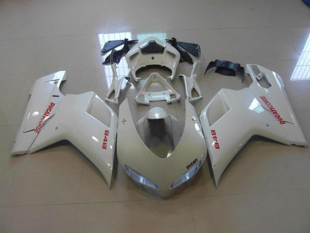 Carene Ducati 848 1098 1198 07-14 - Bianco Perla Rosso Decalcomanie Carene Ducati 848 1098 1198 07-14 - Bianco Perla Rosso Decalcomanie
