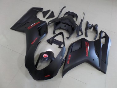 Carene Ducati 848 1098 1198 07-14 - Nero Opaco Rosso Adesivo