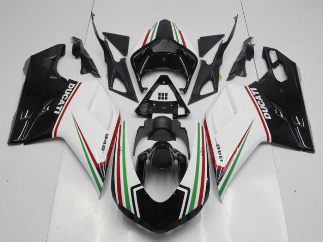 Carene Ducati 848 1098 1198 07-14 - Nero Verde & Bianco Carene Ducati 848 1098 1198 07-14 - Nero Verde & Bianco