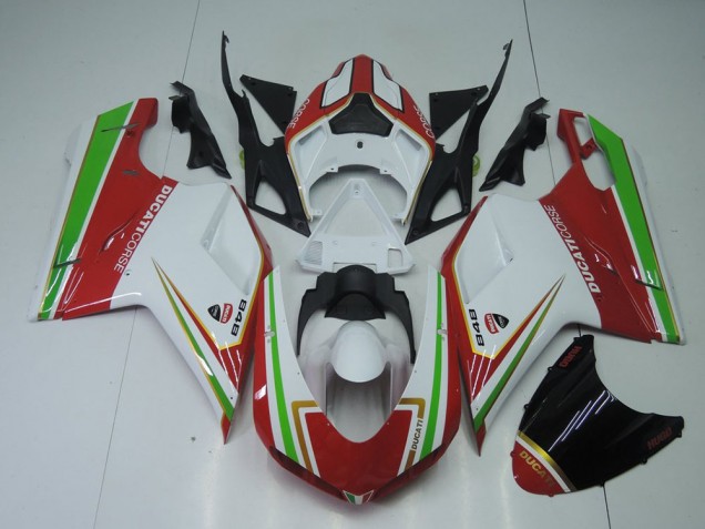 Carene Ducati 848 1098 1198 07-14 - Rosso Bianco & Verde Carene Ducati 848 1098 1198 07-14 - Rosso Bianco & Verde