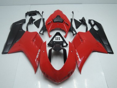 Carene Ducati 848 1098 1198 07-14 - Stile OEM Rosso con Nero Opaco Side