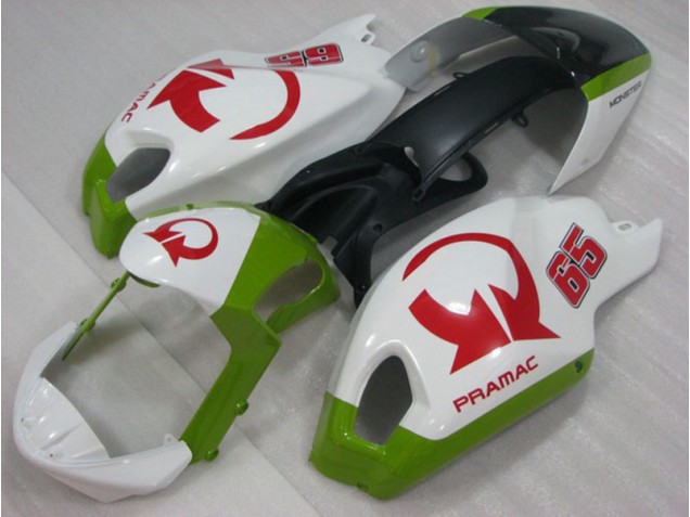 Carene Ducati Monster 696 08-12 - Bianco Rosso PRAMAC 65 Carene Ducati Monster 696 08-12 - Bianco Rosso PRAMAC 65