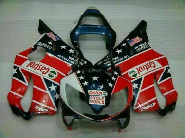 Carene Honda CBR 600 F4i 01-03 - Rosso Bianco Blu Castrol Cycle World