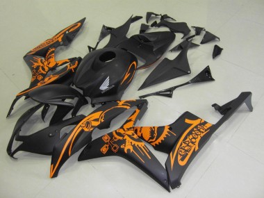 Carene Honda CBR 600 RR 07-08 - Nero Opaco Arancia Adesivo