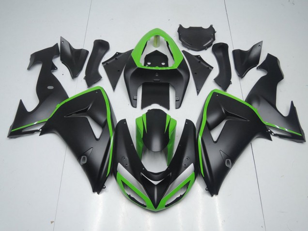 Carene Kawasaki ZX10R 06-07 - Nero Opaco con Verde Line Carene Kawasaki ZX10R 06-07 - Nero Opaco con Verde Line