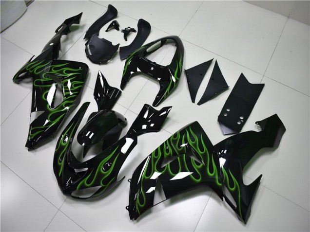 Carene Kawasaki ZX10R 06-07 - Nero Verde Fiamma Carene Kawasaki ZX10R 06-07 - Nero Verde Fiamma