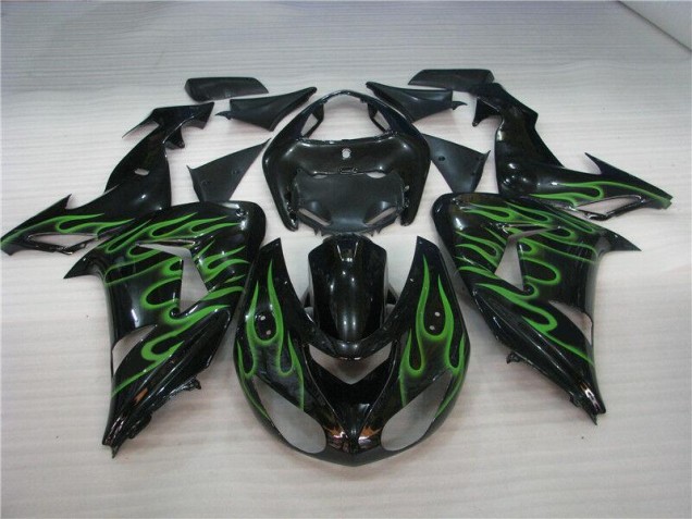 Carene Kawasaki ZX10R 06-07 - Nero Verde Fiamma Carene Kawasaki ZX10R 06-07 - Nero Verde Fiamma