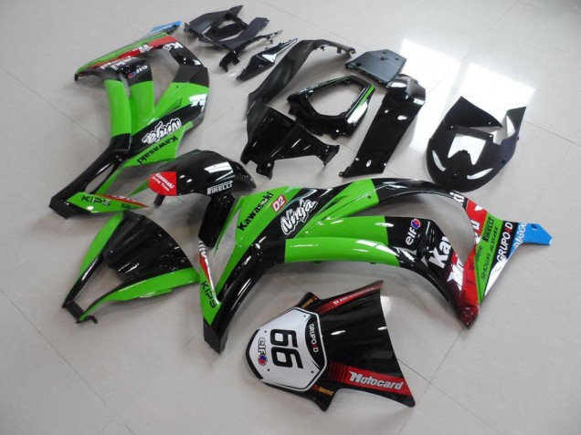 Carene Kawasaki ZX10R 11-15 - Verde Nero con Numero 66 Carene Kawasaki ZX10R 11-15 - Verde Nero con Numero 66