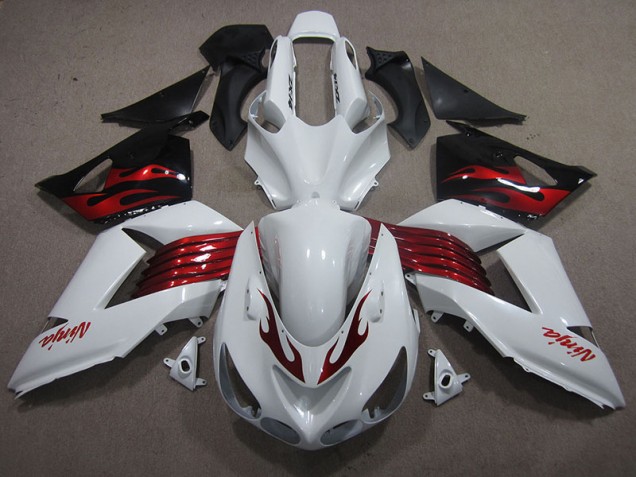 Carene Kawasaki ZX14R ZZR 1400 06-11 - Bianco Rosso Ninja Carene Kawasaki ZX14R ZZR 1400 06-11 - Bianco Rosso Ninja