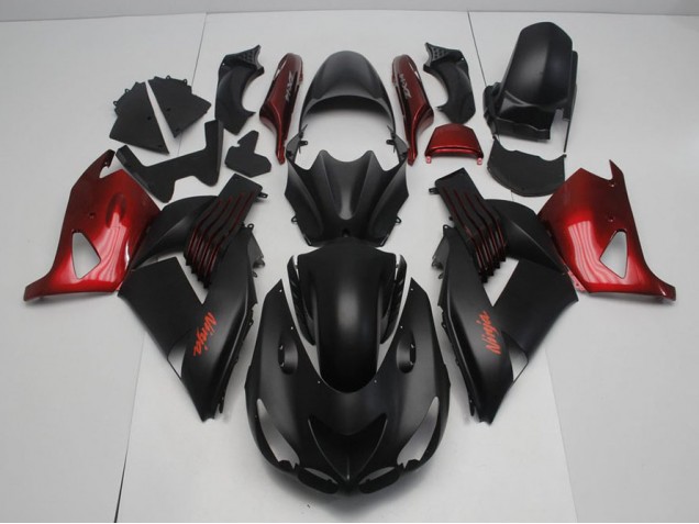 Carene Kawasaki ZX14R ZZR 1400 06-11 - Nero Opaco & Rosso Carene Kawasaki ZX14R ZZR 1400 06-11 - Nero Opaco & Rosso