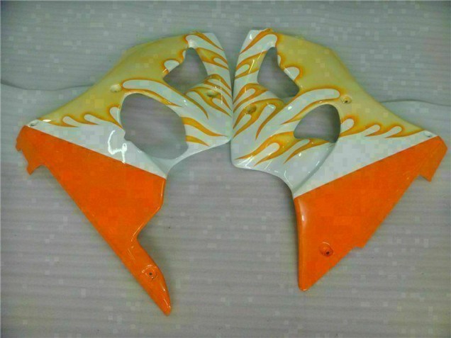 Carene Kawasaki ZX6R 00-02 - Bianco Giallo Fiamma Carene Kawasaki ZX6R 00-02 - Bianco Giallo Fiamma