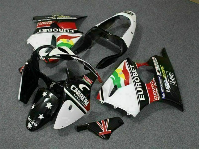 Carene Kawasaki ZX6R 00-02 - Nero Bianco Eurobet Carene Kawasaki ZX6R 00-02 - Nero Bianco Eurobet