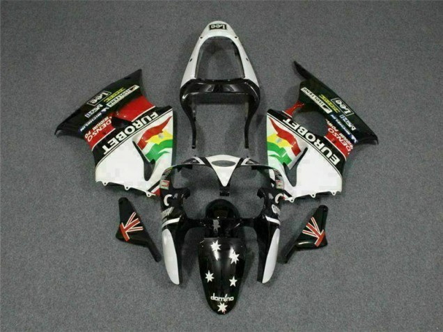Carene Kawasaki ZX6R 00-02 - Nero Bianco Eurobet Carene Kawasaki ZX6R 00-02 - Nero Bianco Eurobet