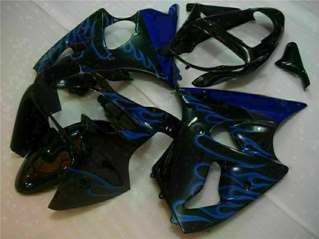 Carene Kawasaki ZX6R 00-02 - Nero con Blu Fiamma Carene Kawasaki ZX6R 00-02 - Nero con Blu Fiamma