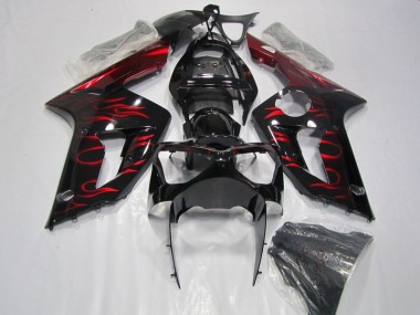 Carene Kawasaki ZX6R 03-04 - Nero Rosso Fiamma