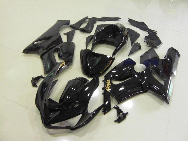 Carene Kawasaki ZX6R 05-06 - Lucido Nero Oro Decalcomanie Carene Kawasaki ZX6R 05-06 - Lucido Nero Oro Decalcomanie