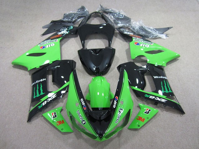 Carene Kawasaki ZX6R 05-06 - Nero Verde 3M Touch4 Monster Carene Kawasaki ZX6R 05-06 - Nero Verde 3M Touch4 Monster