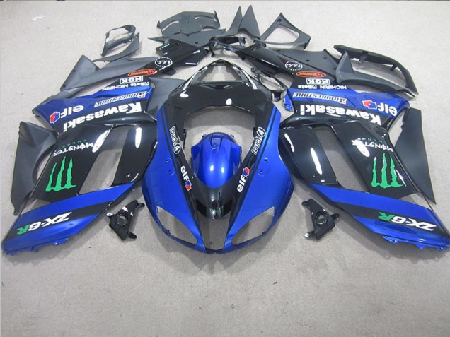 Carene Kawasaki ZX6R 07-08 - Nero Blu Monster Carene Kawasaki ZX6R 07-08 - Nero Blu Monster