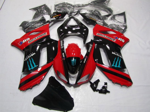 Carene Kawasaki ZX6R 07-08 - Rosso Nero Monster Carene Kawasaki ZX6R 07-08 - Rosso Nero Monster