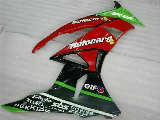 Carene Kawasaki ZX6R 09-12 - Nero Rosso Verdecard Carene Kawasaki ZX6R 09-12 - Nero Rosso Verdecard