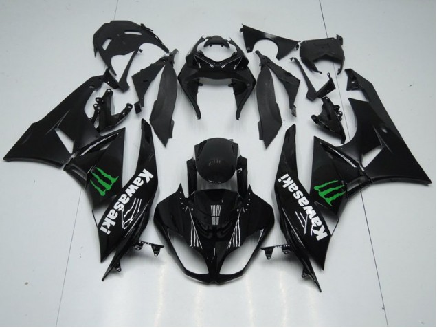 Carene Kawasaki ZX6R 09-12 - Nero con Monster Carene Kawasaki ZX6R 09-12 - Nero con Monster