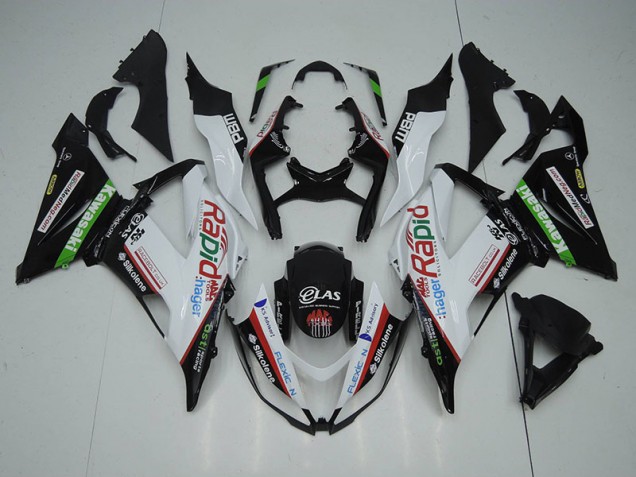 Carene Kawasaki ZX6R 13-18 - Nero Bianco Rapid Hager Carene Kawasaki ZX6R 13-18 - Nero Bianco Rapid Hager