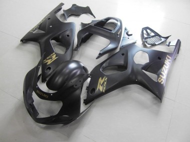 Carene Suzuki GSXR 1000 K1 00-02 - Tutto Nero Opaco con Oro Adesivo