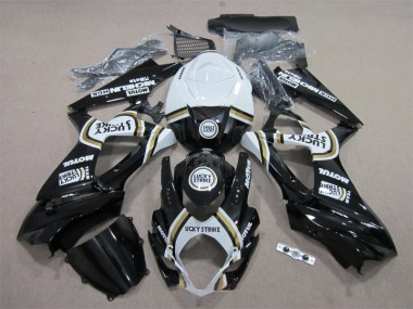 Carene Suzuki GSXR 1000 K7 07-08 - Nero Lucky Strike Bianco Motul