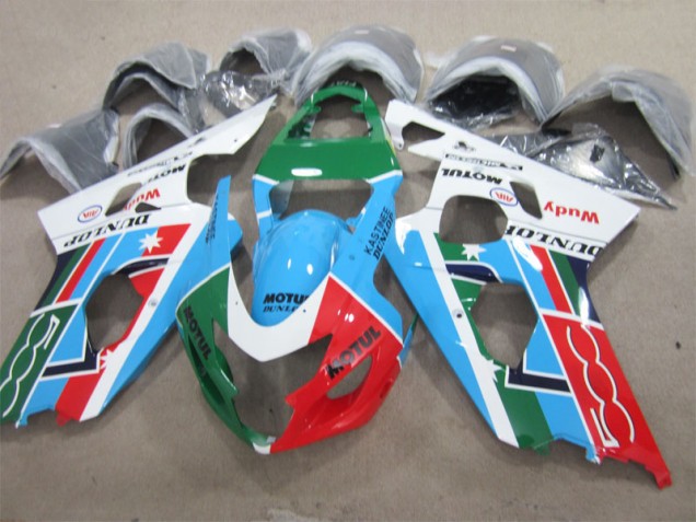Carene Suzuki GSXR 600 K1 K2 K3 01-03 - Blu Verde Bianco Motul Carene Suzuki GSXR 600 K1 K2 K3 01-03 - Blu Verde Bianco Motul