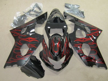 Carene Suzuki GSXR 600 K4 04-05 - Nero Rosso Fiamma