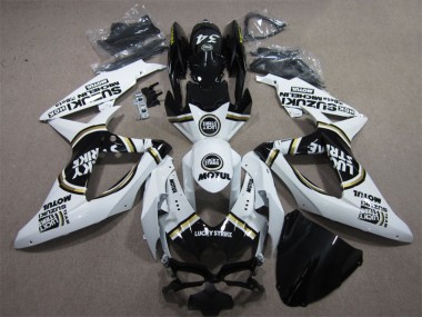 Carene Suzuki GSXR 600 K8 08-10 - Bianco Lucky Strike Nero Motul