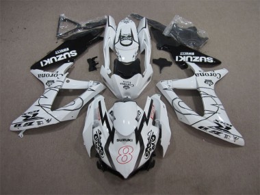Carene Suzuki GSXR 600 K8 08-10 - Bianco Nero Corona Extra Motul 8