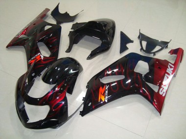 Carene Suzuki GSXR 750 K1 K2 K3 01-03 - Nero Rosso Fiamma