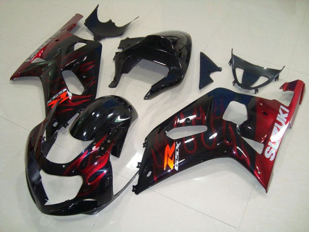 Carene Suzuki GSXR 750 K1 K2 K3 01-03 - Nero Rosso Fiamma Carene Suzuki GSXR 750 K1 K2 K3 01-03 - Nero Rosso Fiamma