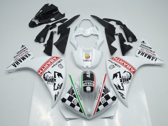Carene Yamaha R1 12-14 - Bianco Nero Abrath Carene Yamaha R1 12-14 - Bianco Nero Abrath