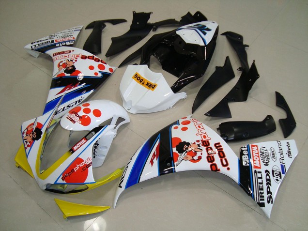 Carene Yamaha R1 12-14 - Bianco Nero Pepe Phone Carene Yamaha R1 12-14 - Bianco Nero Pepe Phone
