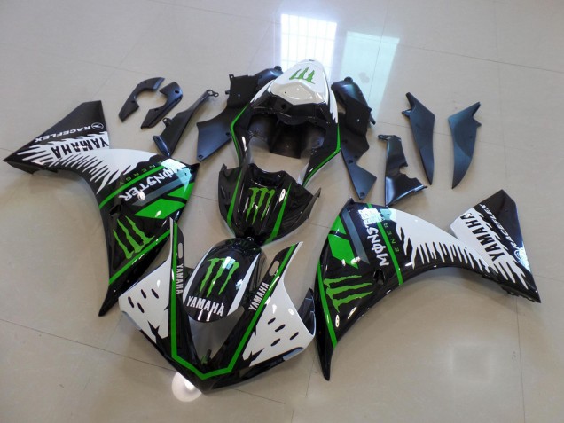 Carene Yamaha R1 12-14 - Bianco Verde Big Monster Carene Yamaha R1 12-14 - Bianco Verde Big Monster