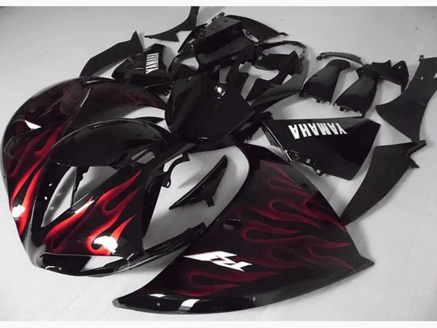 Carene Yamaha R1 12-14 - Rosso Nero Fiamma Carene Yamaha R1 12-14 - Rosso Nero Fiamma