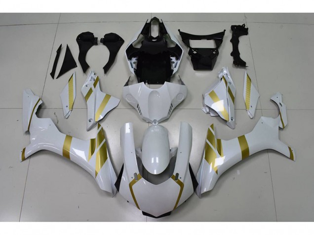Carene Yamaha R1 15-19 - Bianco con Oro Decal Carene Yamaha R1 15-19 - Bianco con Oro Decal