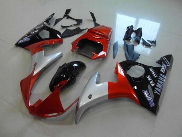 Carene Yamaha R6 03-05 - Arancia Argento Nero Carene Yamaha R6 03-05 - Arancia Argento Nero