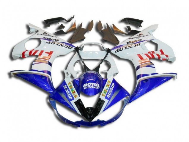 Carene Yamaha R6 03-05 - Bianco Blu Fiat Motul Dunlop Carene Yamaha R6 03-05 - Bianco Blu Fiat Motul Dunlop